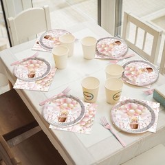 Barely Wait Baby Shower Disposable Tableware Set (Plates, Napkins, Forks)