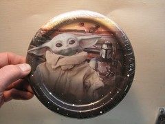 Star Wars Party Decorations Plates Baby Yoda Banner Tablecloth Etc. lot set.