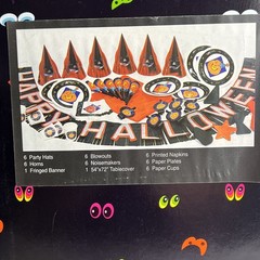 NIB Happy Halloween Theme Party Supply Kit w Banner 44 Pieces Including Banner