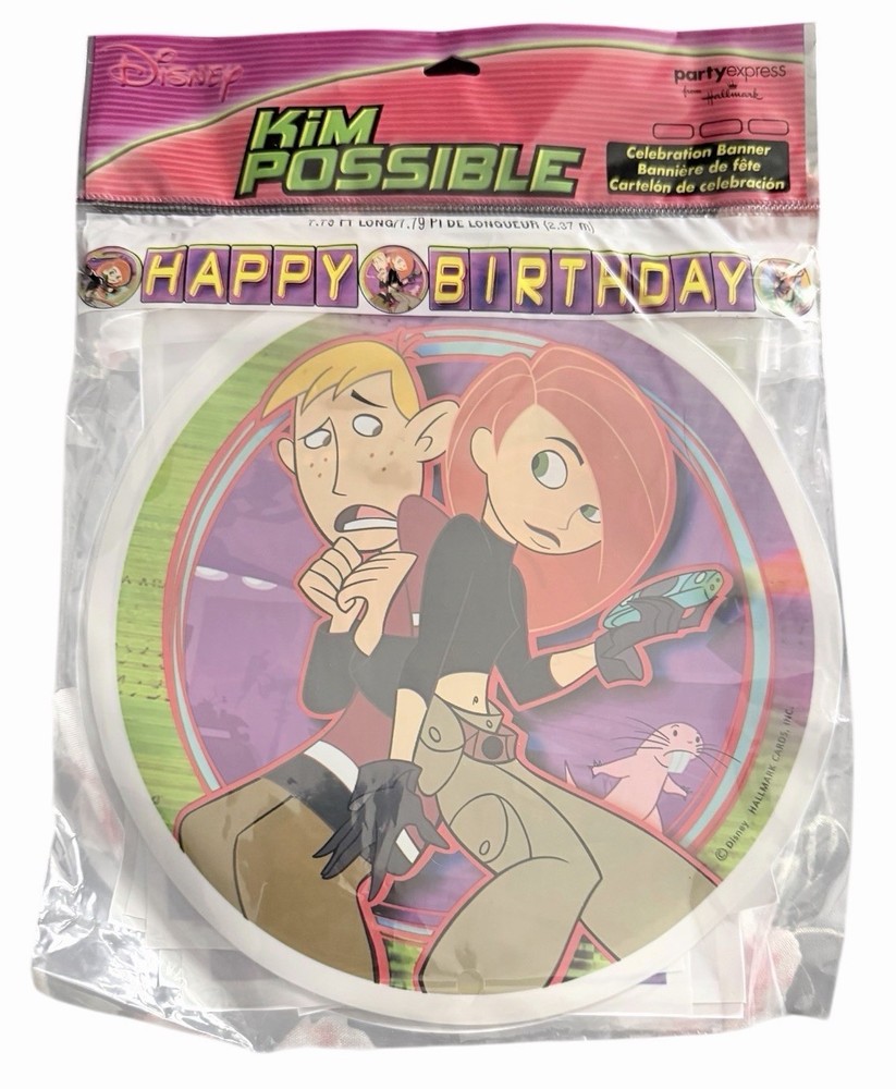 vintage Disney’s Kim Possible «Happy Birthday» celebration banner Party