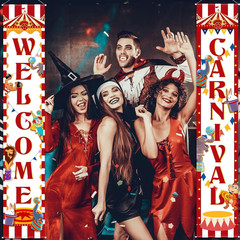 2 Pack Carnival Porch Banners Welcome to the Circus Door Signs Party Decor Fun!!