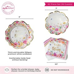 Baby in Bloom Tableware Set Baby Shower Party Supplies Plates and napkins