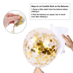 Navy Blue and Gold Confetti Balloons, 50 Pcs 12 Inch Pearl White and Gold Metall