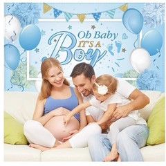 Baby Shower Party Backdrop Decorations, Large Durable Fabric Made Baby Shower Ba