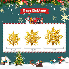 3D Snowflake Hanging Decorations 18 Pack 3 Size Gold Color Paper Snowflake Hangi