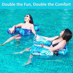 Inflatable Pool Float Chair – 2 Pack Pool Floats Adult Heavy Duty, Water Floa…