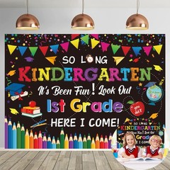 2026 Kindergarten Graduation Banner Backdrop 6x4FT So Long Kindergarten It’s Bee