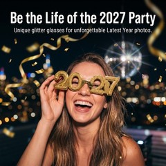4Pcs Reusable 2027 Party Eyewear Assorted Color Sturdy Photo Props for New Year