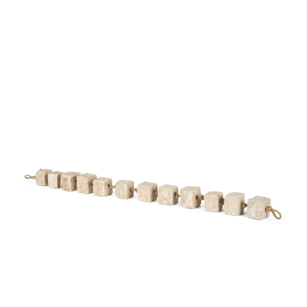 Mala Beige Paper Mache Cube Garland – 40.0L x 2.0W x 2.0H