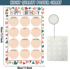 Boho Birthday Classroom Poster 2Pcs 17×12 Inch Calendar Cutouts School Decor