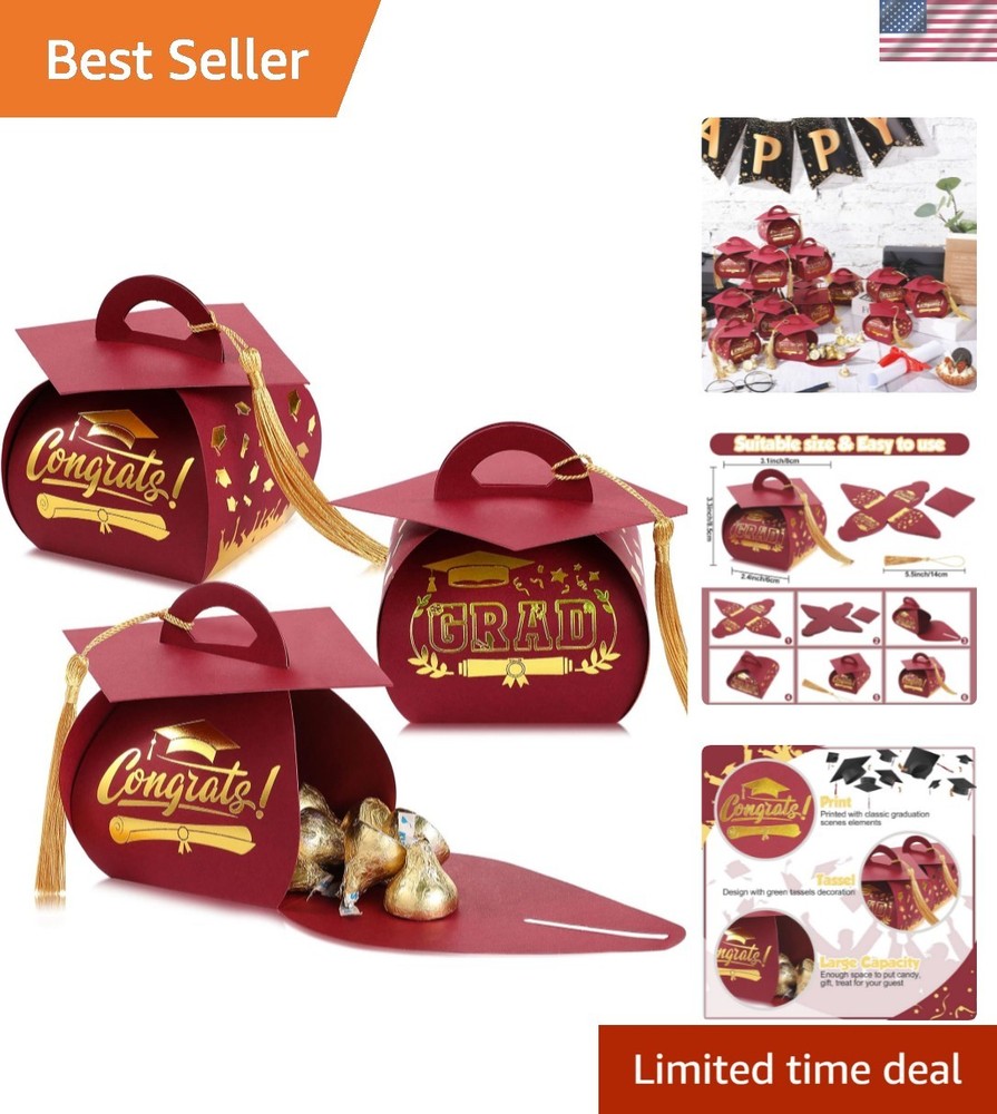 30 Pcs Graduation Cap Gift Boxes Graduation Decorations Class of 2026 Candy B…
