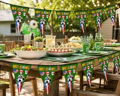 2026 Soccer Tournament String Flags – 20 Triangular Banners, Durable & Reusable