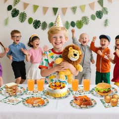 40 Pcs Jungle Animals Party Decorations – Safari Animal Plates and Napkins, Wild
