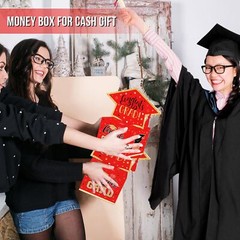 32 Pack Graduation Party DIY Money Box for Cash Set – Black Red Money DIY Cas…