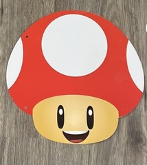 Mario brothers Paper Wall Hanging 10 total w/ double sided tape and ribbon
