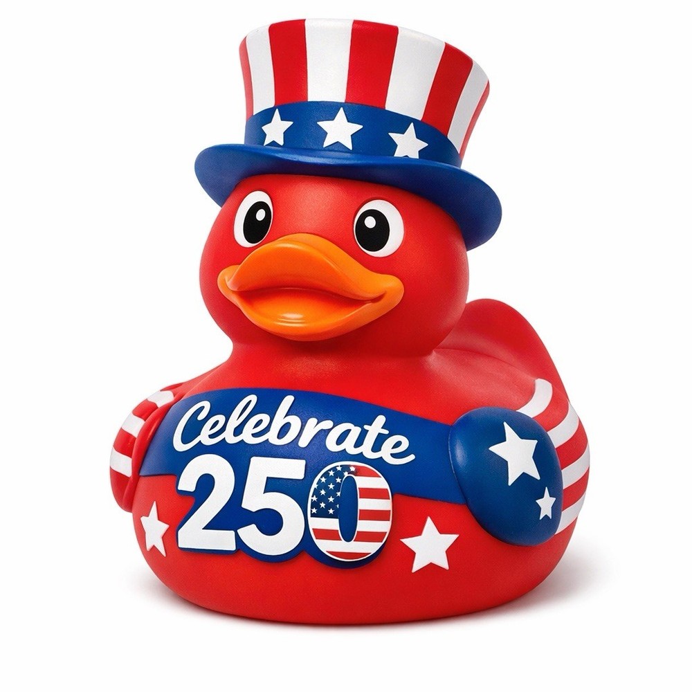 MUST HAVE! So Cute! BUY BULK! 🇺🇸 “CELEBRATE 250” Qty: 72 PATRIOTIC DUCK TRIO!