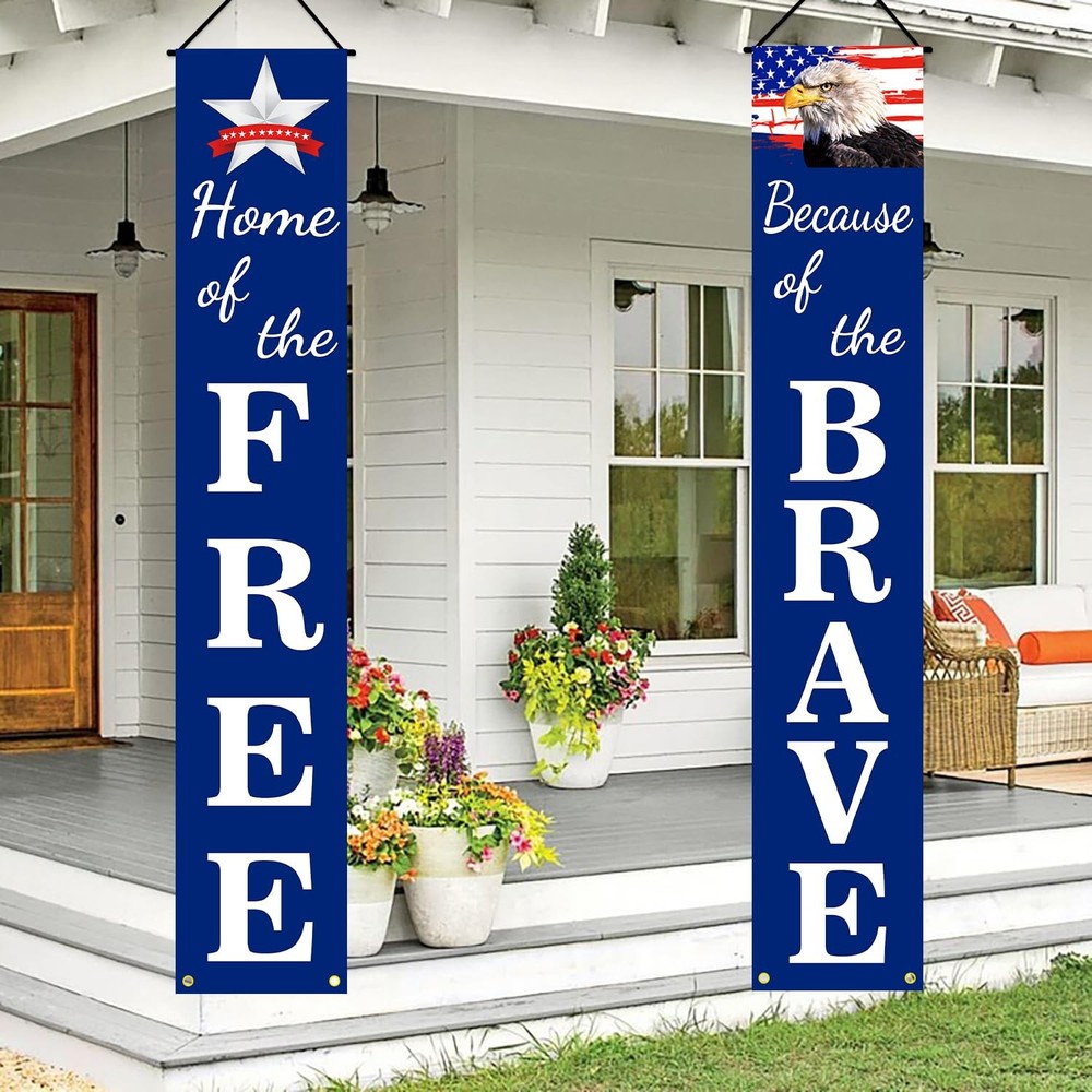 4th of July Decorations Patriotic Decor Preassembled Hanging Banners Memorial…