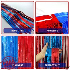 KatchOn Xlarge Streamers Red and Blue Fringe