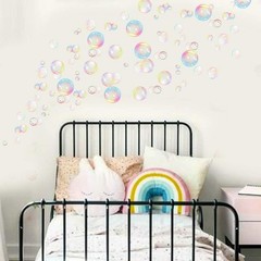 Transparent Bubble Wall Decal Sticker Cutout Kid’s Under Blue,white,rainbow