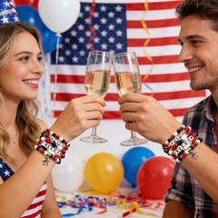 Minimalist Elastic Bracelets for Independence Day – Perfect for Celebrations