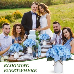 Blue 12 Sets Wedding Flower Table Centerpieces Artificial Hydrangeas with Rus…