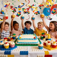 Building Block Party Decoration Lego Party Favors Building Block Hanging Swirls
