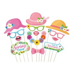 Spring Photo Booth Props with Sticks,Flowers Photo Booth Props,Spring Party D…