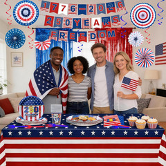 138Pcs 250Th Anniversary Party Decoration, USA 4Th of July Decoration Sets Inclu