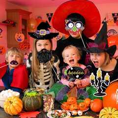 Glitter Halloween Photo Booth Props Set – 30 Pcs for Festive Celebrations