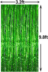 3.2 Ft X 9.8 Ft Metallic Tinsel Foil Fringe Curtains Party Photo Backdrop Party