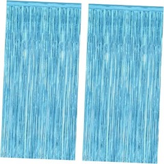 2 Pack Backdrop Curtains, 3.28 Feet x 7.05 Feet Sky Blue Tinsel 2 PCS Sky blue