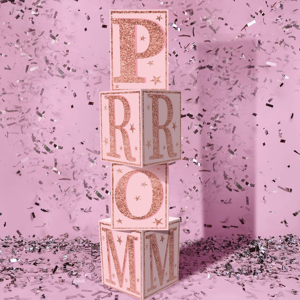 4 PCS 51 Inch Large Pink Prom Column Standup Photo Booth 2026 Graduation Decor