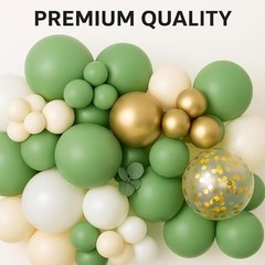143PCS Olive Green Balloon Arch Kit for Elegant Gender Neutral Party Decorations