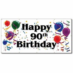Happy 90th Birthday – 3′ x 6′ Vinyl Banner
