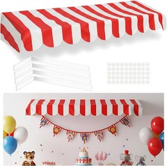 Waterproof Circus Awning Decor Farmers Market Decoration Red White 3D Striped