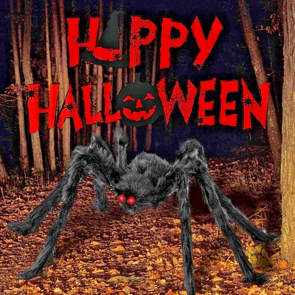 60cm Hairy Giant Spider Halloween Prop Haunted House Party In/Outdoor Decor DIY