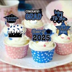 Class of 2025 Graduation Party Decoration Kit Cake Topper and Cash Gift Box Surp
