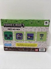 MINECRAFT 40pc Party Kit (8 Dinner Plates/8 Snack Plates/16 Napkins/8 Cups NEW