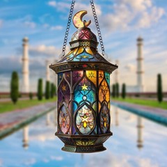 1 PC Acrylic Colorful Lantern Suncatcher Eid Decoration Hanging Ornaments