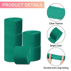 Crepe Paper Streamers 10 Rolls 820ft for Decor Dark Green 1.8″ x 82 Ft/Roll