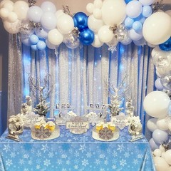2 Pack Snowflake Tablecloths, 87×51» Plastic Blue Purple Snowflake Table Cover