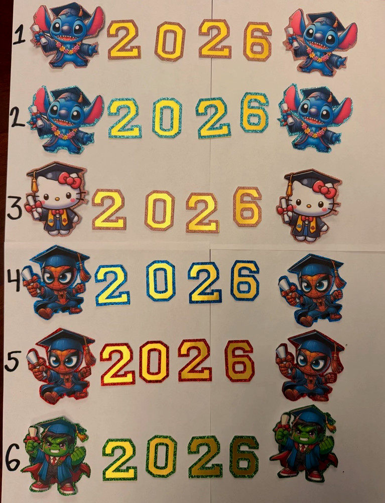 Lei Number Set Cutouts, Lei Toppers, Class Of 2026, Customizable Characters