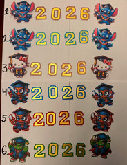 Lei Number Set Cutouts, Lei Toppers, Class Of 2026, Customizable Characters