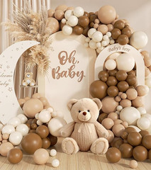 140Pcs Netural Balloon Garland Arch Kit, 5 10 12 18Inch Brown Beige Nude Tan Bal