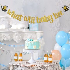 What Will Baby Bee Banner Bumble Bee Themed Baby Shower Gender Reveal Party D…