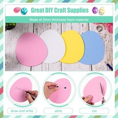 Foam Easter Eggs Egg Shaped Cutouts 4.6×6 Inch DIY Crafts Kit 72 PCS