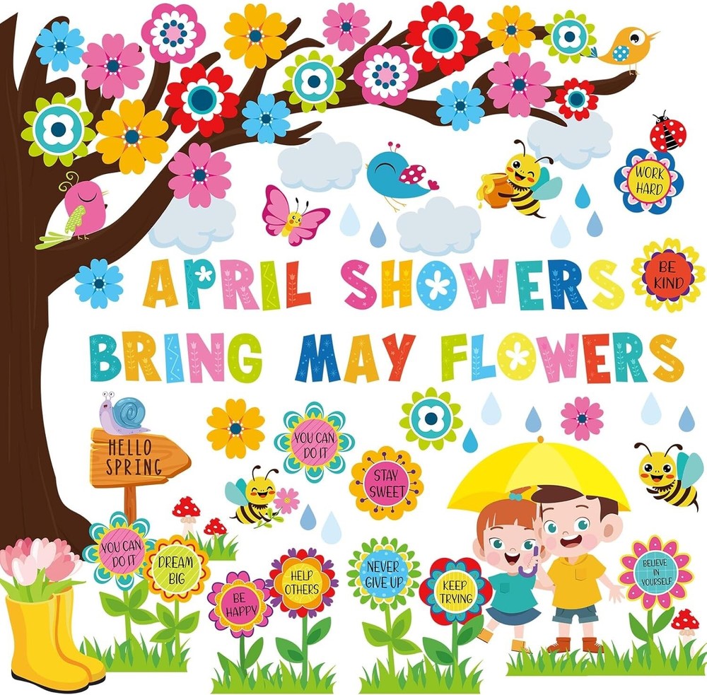 Spring Tree Decorations for Classroom Shower Bring May Flowers Bulletin April