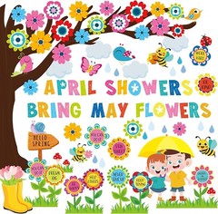 Spring Tree Decorations for Classroom Shower Bring May Flowers Bulletin April