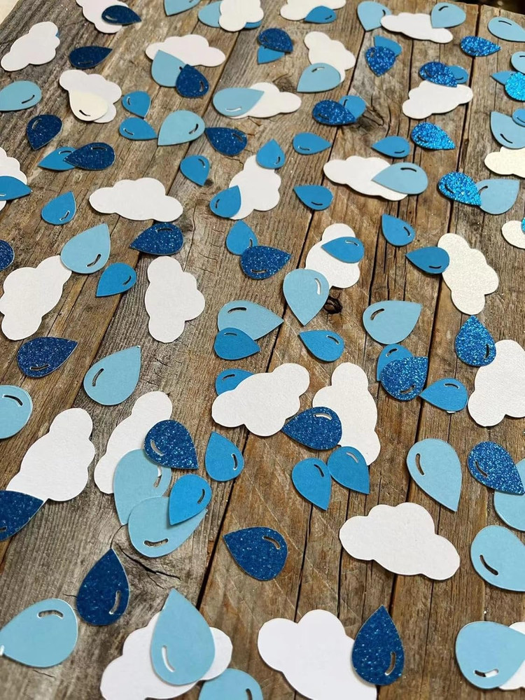 100PCS Cloud Raindrop Confetti for the Bride Is on Cloud 9 Bachelorette Party De