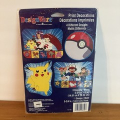NEW 1999 Designware Pokémon 4 Print Decorations Pikachu